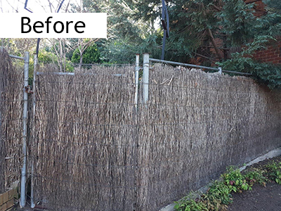 brush fence with gate