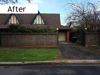 Brush fence repair by Hewitt Fencing Adelaide